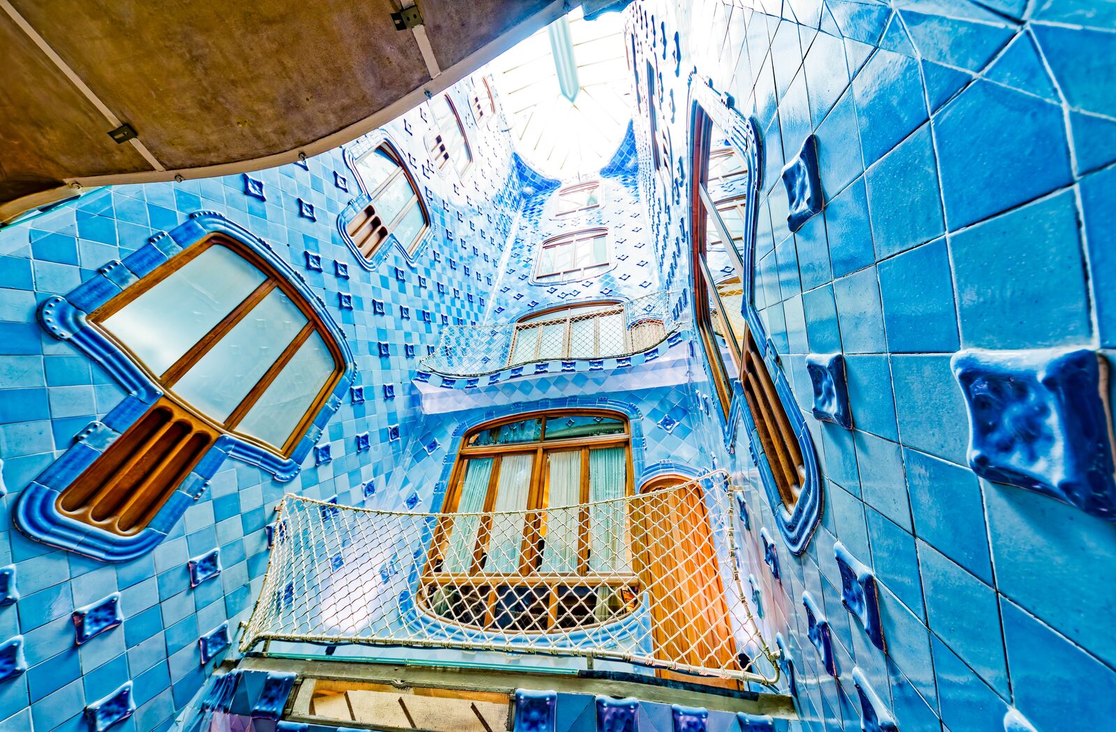 The colorful mosaic façade of Gaudí's Casa Batlló in Barcelona