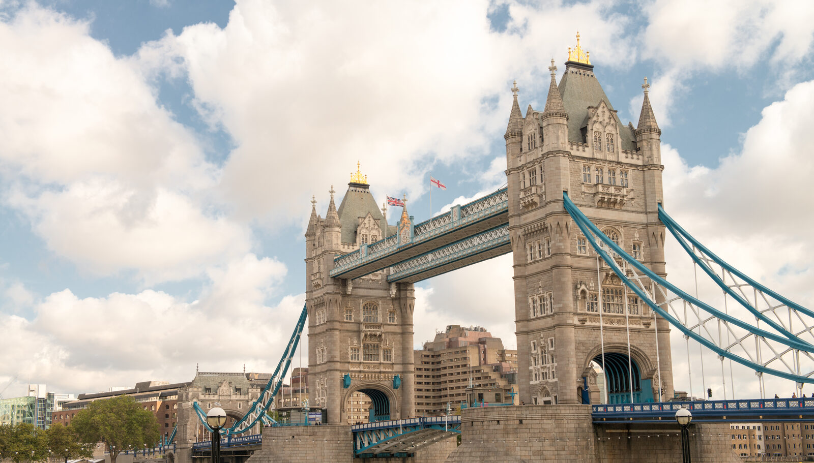 Tower Bridge spanning the River Thames in London at golden hour