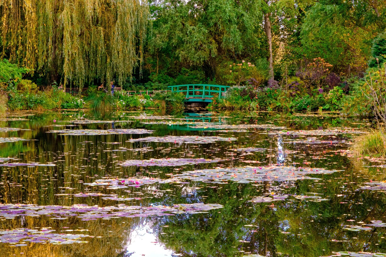 The Japanese bridge over the water-lily pond at Monet's garden in Giverny