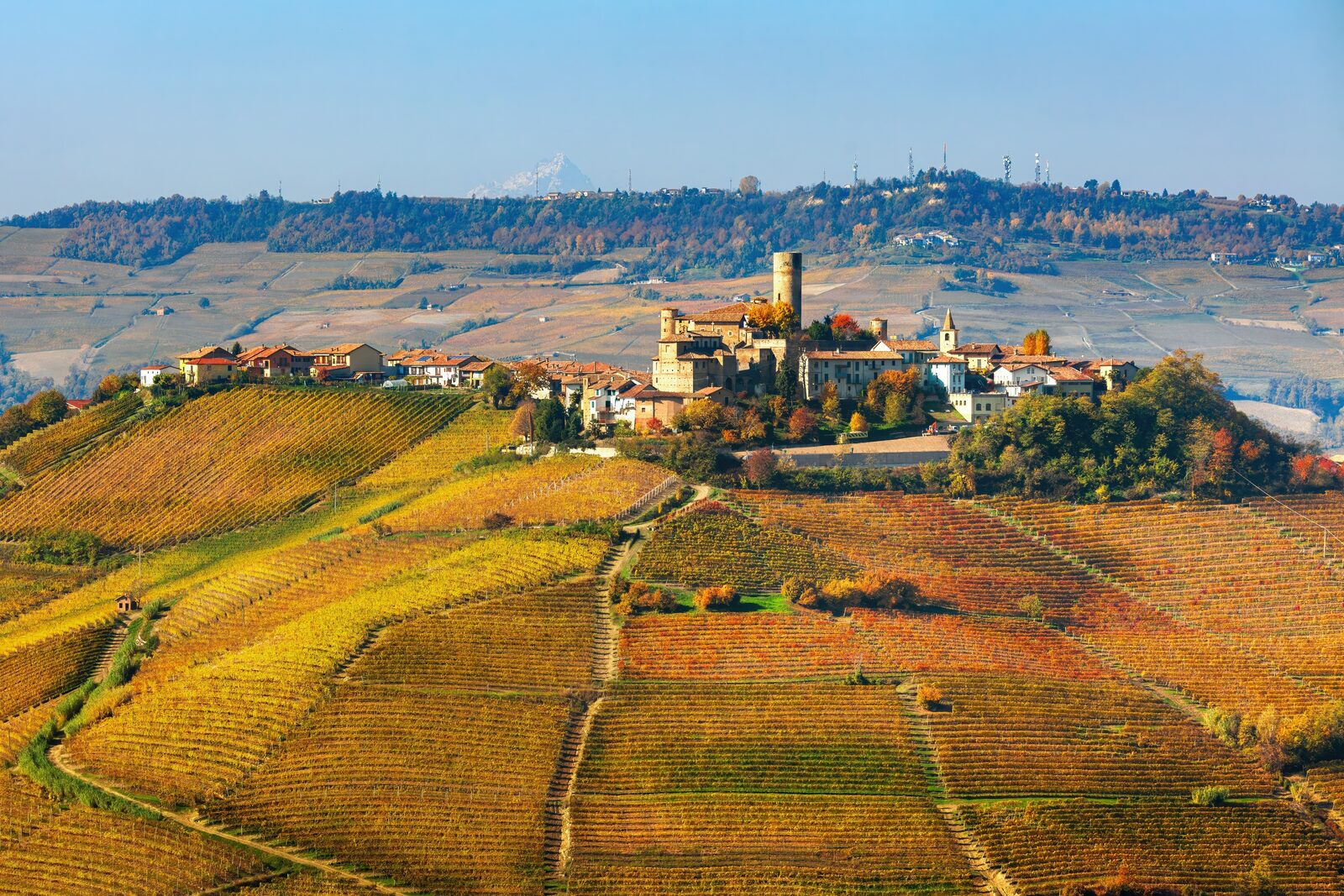 A medieval hill town rising above the rolling countryside of central Italy